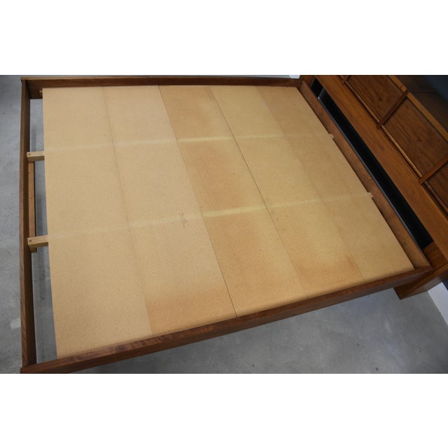 Walnut King Platform Bed by Barzilay For Sale In Boston - Image 6 of 12