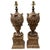 Brown Pair of Italian Baroque Style Carved & Polychromed Wood Urns, Now as Lamps For Sale - Image 8 of 18