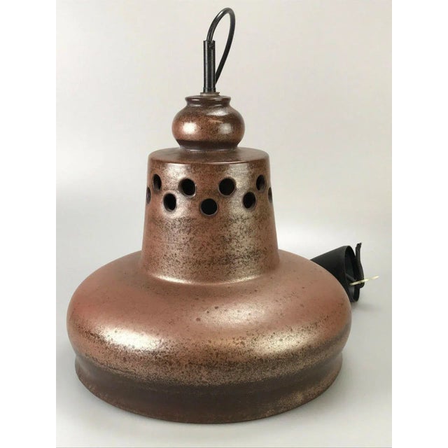 Mid-Century Space Age Brown Ceiling Lamp in Ceramic For Sale - Image 6 of 8
