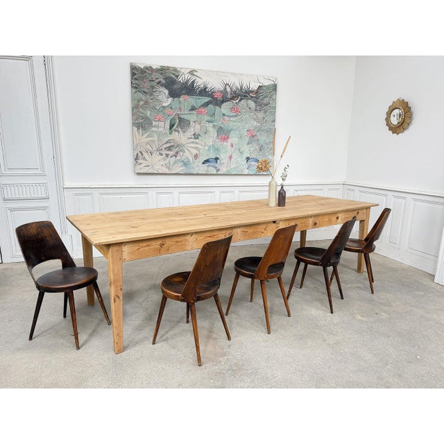 Tan Large Fir Table, 1940s For Sale - Image 8 of 9