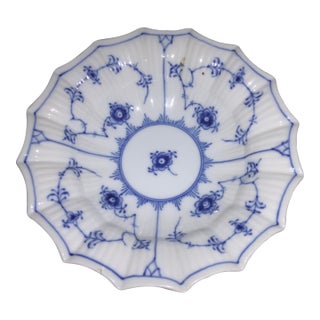 1950s Royal Copenhagen Blue Fluted 16 Point Bowl 140 For Sale