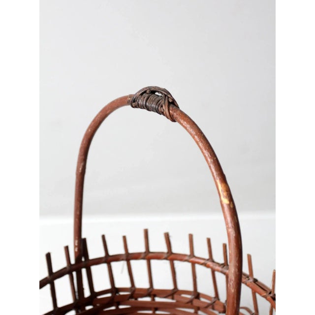 Vintage Rustic Wicker Basket For Sale - Image 10 of 11