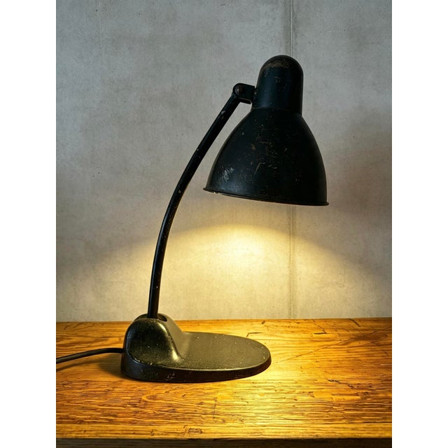 Siemens schuckertwerke l299 1930s bauhaus desk lamp. in an aged but perfect working condition, iconic shaped neck & shade...