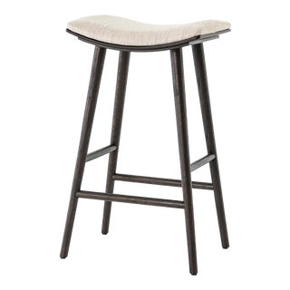 Four Hands Union Saddle Bar Stool, Light Carbon For Sale