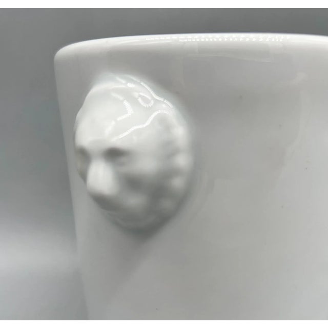 20th Century French Limoges White Porcelain Cachepot With Lion Heads For Sale In Houston - Image 6 of 9