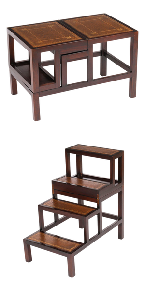 Mid-Century Metamorphic Mahogany Library Steps or Side Tables, Set of 2