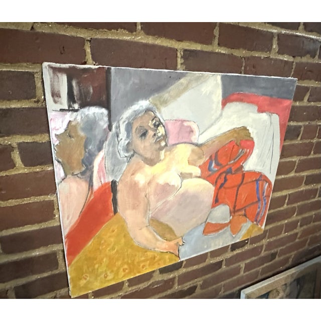 Abstract Expressionism Sally Turner Original Lounging Nude Acrylic on Canvas Painting For Sale - Image 3 of 7