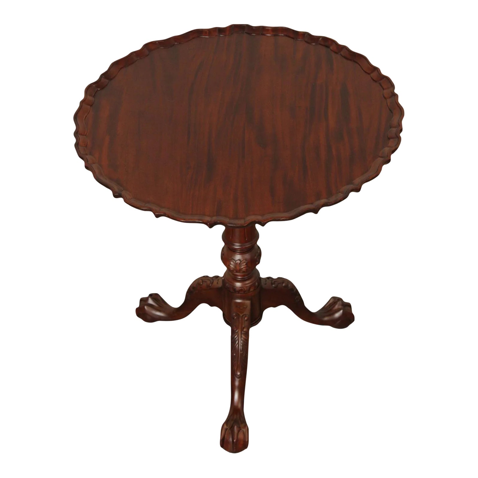 Chippendale Style Mahogany Tilt-Top Pie Crust Table | Chairish