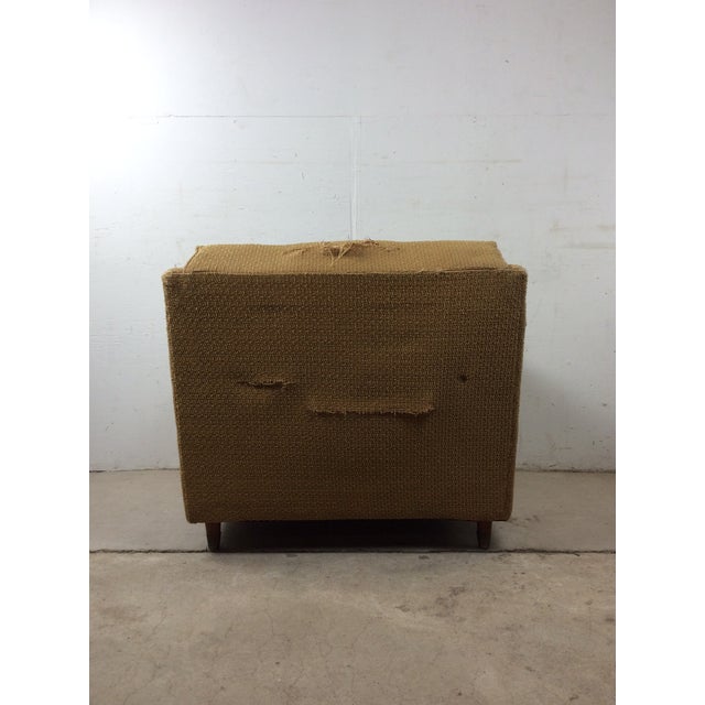 Mid Century Modern Lounge Chair With Vintage Yellow Upholstery For Sale - Image 15 of 18