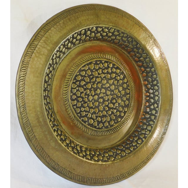 Brutalist Large Round John Richards Brutalist Metal Tray or Wall Charger For Sale - Image 3 of 9