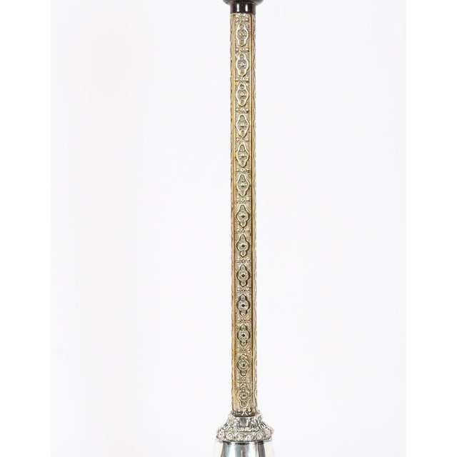 2000 - 2009 Antique Silver Plated Parcel Gilt Table Lamp by Mappin & Webbs For Sale - Image 5 of 13