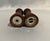 Danish Modern style tapered wood salt and pepper shakers with stainless hardware made in Montery, CA. 5.25” h x 2.25” at...