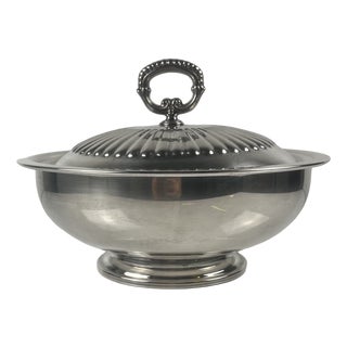 Italian Silver-Plated Metal Vegetable Tureen from PM Italy, 1960-1980 For Sale