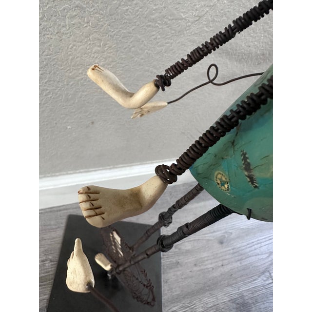 Cerulean “Unicycle” – Laura Balombini Original Sculpture – Jesters Series (2005–2007) – Exhibition Piece For Sale - Image 8 of 11