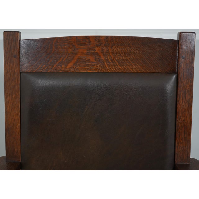 Stickley Mission Oak Leather Desk Chair For Sale In Philadelphia - Image 6 of 18