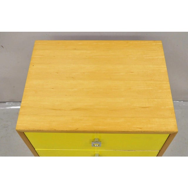 Founders Furniture Company Jack Cartwright for Founders Mid Century Modern Yellow Maple Nightstand Chest For Sale - Image 4 of 11
