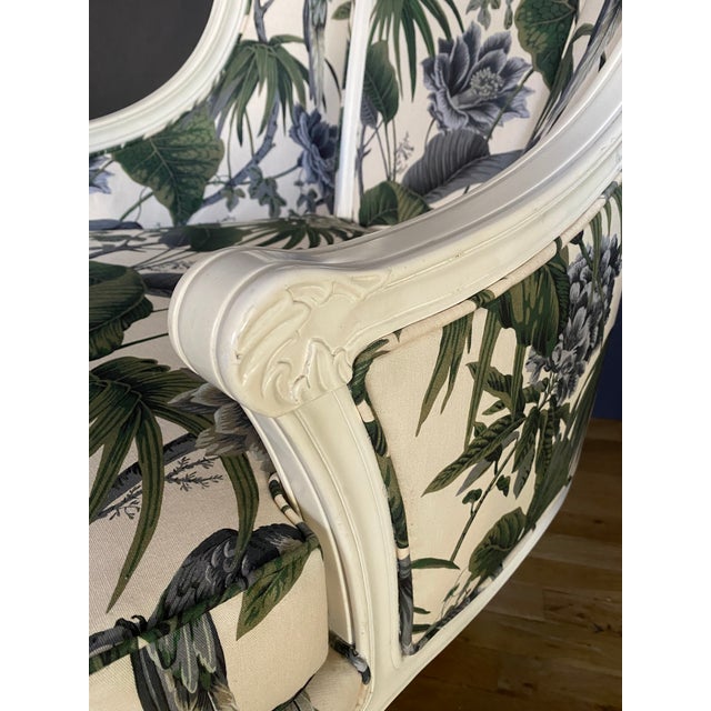 Victorian Set of 2 Victorian Style Armchairs in House of Hackney's Paradisa Linen For Sale - Image 3 of 4