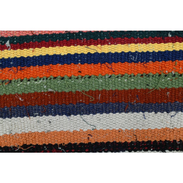 1970s Vintage Turkish Oushak Handmade Wool Cotton Orange Area Rug For Sale - Image 10 of 11