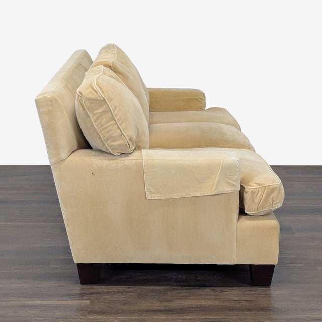 Baker Furniture Company Baker 3-Seat Honey Gold Sofa – Plush Down Cushions & Classic Style For Sale - Image 4 of 10