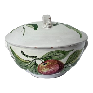 Vintage Hand-Painted Italian Farmhouse Ceramic Pottery Large Soup Tureen | Made in Italy