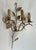 Gold 1970s 3-light wall sconces in gilded metal with leaves. French work - a Pair For Sale - Image 8 of 12