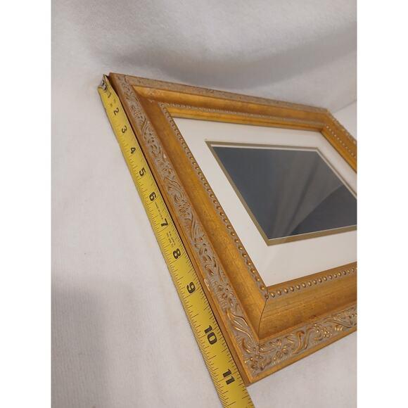 Vintage Beautiful Gold Wood Picture Frame 13x11 Has Glass & Matt Regency Ornate For Sale In San Diego - Image 6 of 11