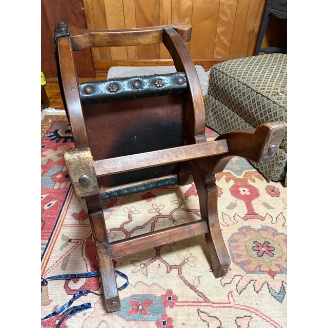 Antique Italian Renaissance Revival Walnut Savonarola Chair For Sale - Image 6 of 7