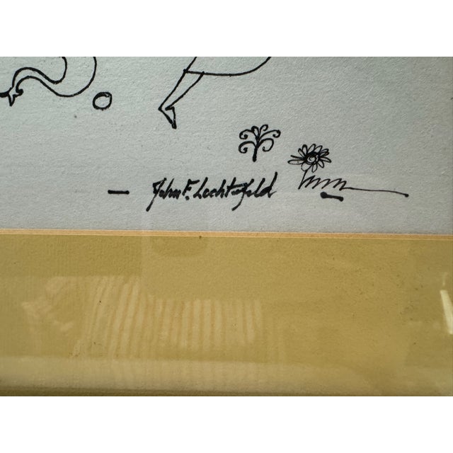 Mid 20th Century Early 20th Century John F. Lochtefeld Original Pen and Ink Drawing Signed Modernist Figurative Art For Sale - Image 5 of 9