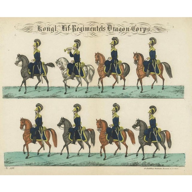 Royal Swedish Dragoon Corps Cavalry Uniforms, 1800, Paper For Sale - Image 5 of 10