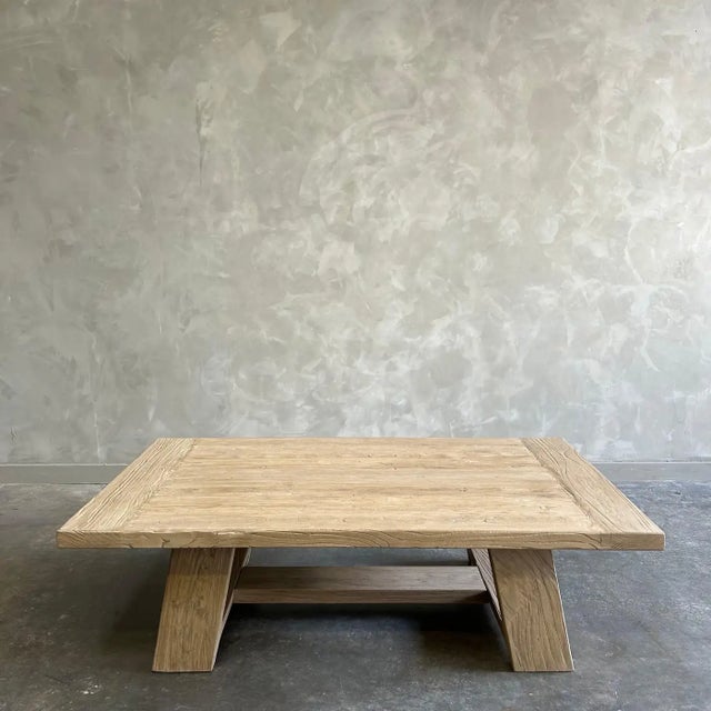 Reclaimed Elm Wood Coffee Table For Sale - Image 9 of 9