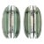 Italian Smoke Clear Green Glass Sconces by Veca Mid-Century Modern 1970 - Pair For Sale