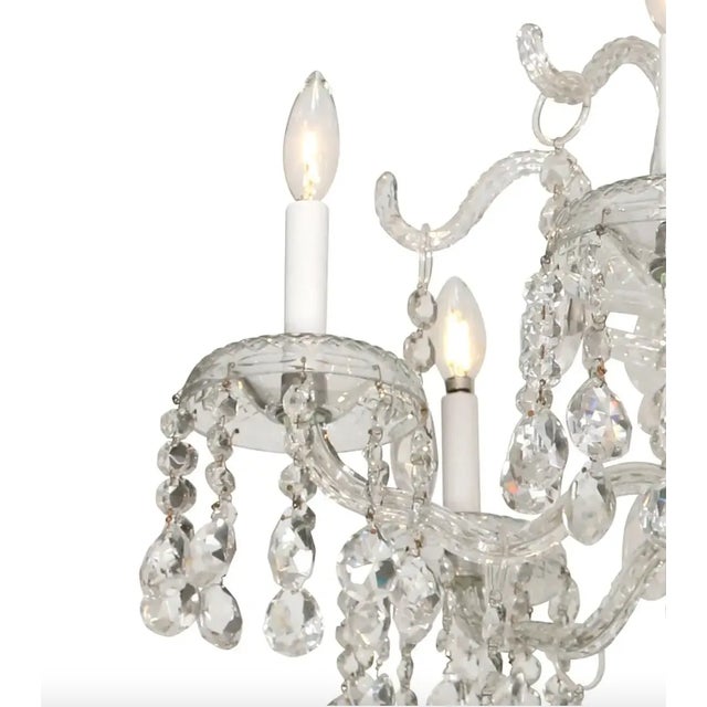 Traditional A Six-Arm Crystal Chandelier For Sale - Image 3 of 4