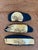 Vintage Gold Leaf Face Pottery Stripes - Set of 3 For Sale - Image 4 of 12