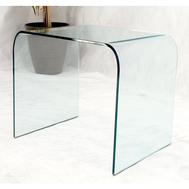 Italian Mid 20th Century Bent Glass End Table Stand For Sale - Image 6 of 13