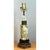 Vintage Jadite Carved Lamp With Brass For Sale - Image 4 of 12