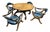 1960s Drexel Esperanto Mid-Century Modern Hexagonal Low Dining & Game Table With 4 Chairs For Sale
