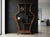 Oriental Light Brown Vase Shape Step Shelves Display Cabinet Divider For Sale - Image 4 of 13