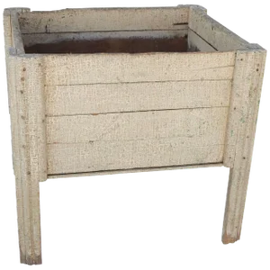 Primitive Painted Wood Firewood Box