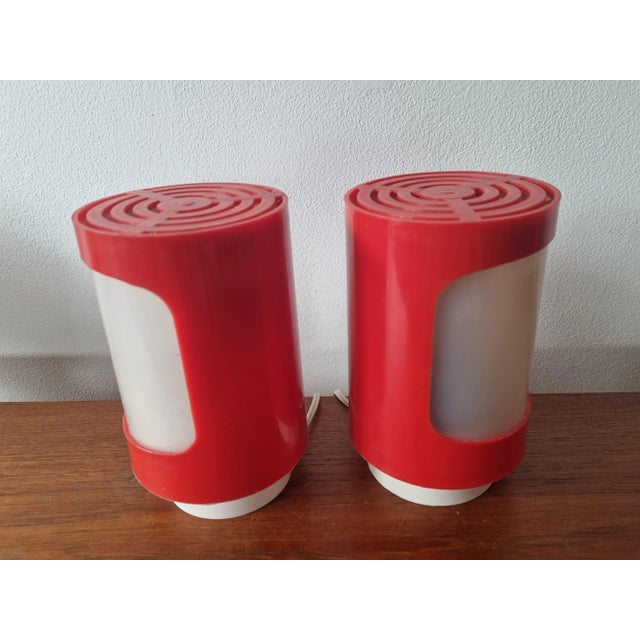 Plastic Mid-Century Space Age Table Lamps, 1970s, Set of 2 For Sale - Image 7 of 13