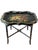 Vintage Chinoiserie Black Neiman Marcus Black Hand Painted Floral Tray Table For Sale - Image 11 of 12