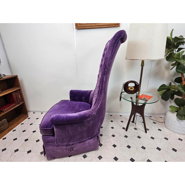 Hollywood Regency High Back Chair For Sale - Image 4 of 10