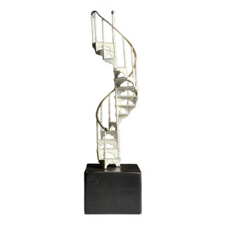 Scale Model Spiral Staircase in White Metal For Sale