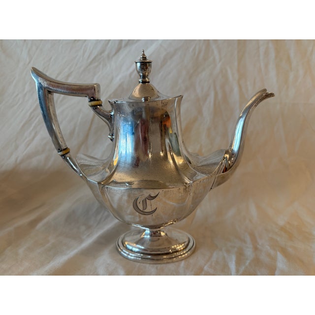 Early 20th century American Gorham Plymouth sterling silver four-piece tea set, featuring classic proportions and...