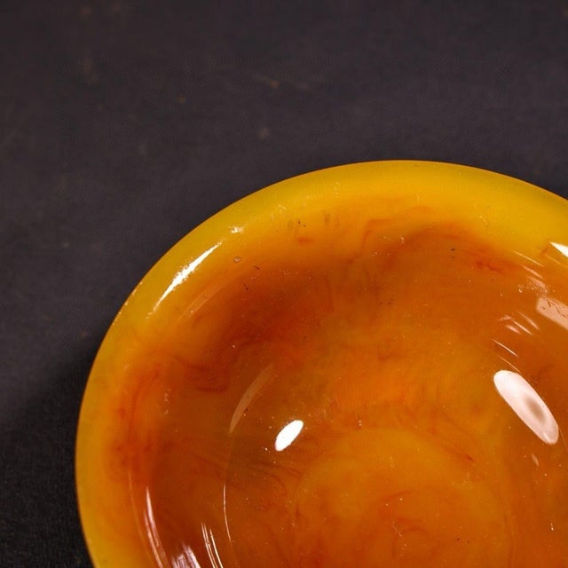 Turquoise Tibetan/Nepalese Style Handmade Amber Butter Bowl — Inlaid Turquoise, Coral & Filigree Metal For Sale - Image 8 of 9