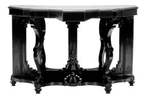 Italian Ebonised Mahogany Console with Mirrored Back