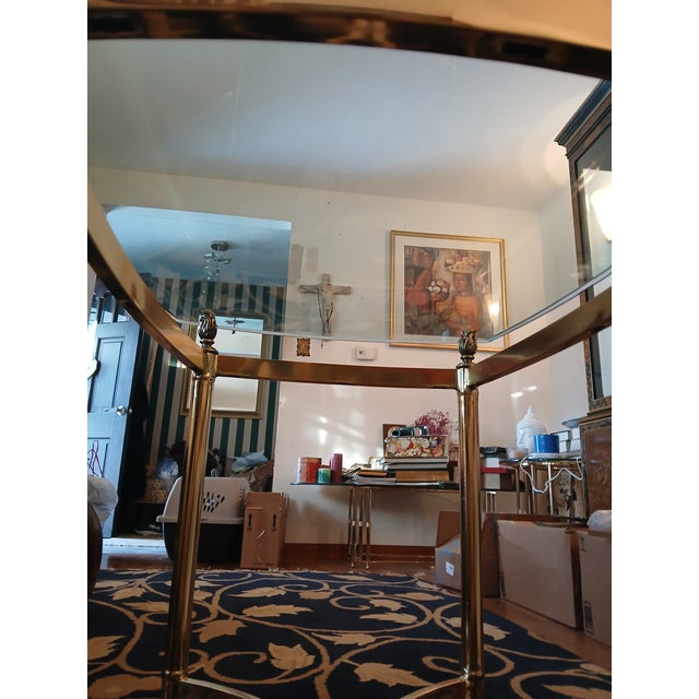 Vintage Brass and Glass La Barge Style Side Lamp Table For Sale - Image 9 of 10