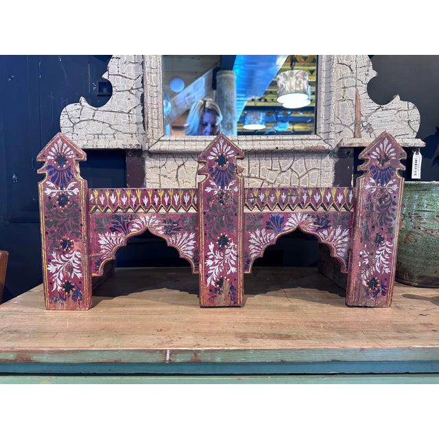 Folk art painted stand or shelf. I think made in India out of old packing boxes. I know it’s a least 50 years as it came...