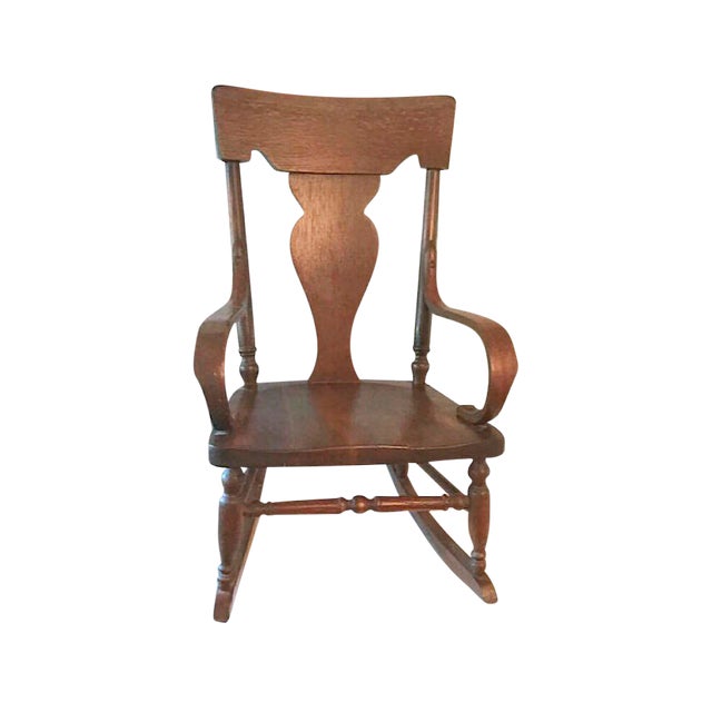 Queen Anne Style Child's Wooden Rocking Chair Chairish