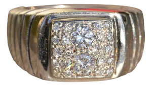 The Danila: Gentleman's 14K White Gold Diamond Cocktail Ring