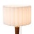 1970s Nova of California Scalloped Brass Table Lamp - Walnut, Weathered Brass, White Linen, on/Off Pull Chain For Sale - Image 4 of 6